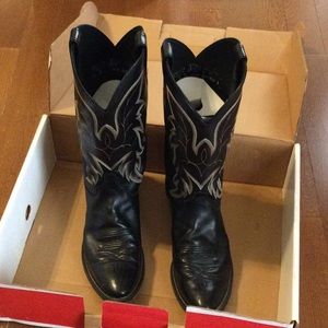 Mens Royal Black Leather Boots